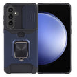 For Samsung Galaxy S24+ 5G Camera Shield Card Slot PC+TPU Phone Case(Blue) - Galaxy S24+ 5G Cases by PMC TechLife | Online Shopping South Africa | PMC TechLife