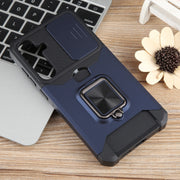 For Samsung Galaxy S24+ 5G Camera Shield Card Slot PC+TPU Phone Case(Blue)