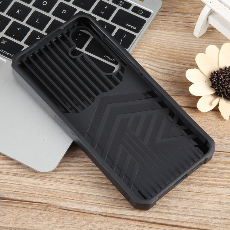 For Samsung Galaxy S24+ 5G Camera Shield Card Slot PC+TPU Phone Case(Blue)