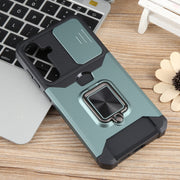 For Samsung Galaxy S24+ 5G Camera Shield Card Slot PC+TPU Phone Case(Dark Green)