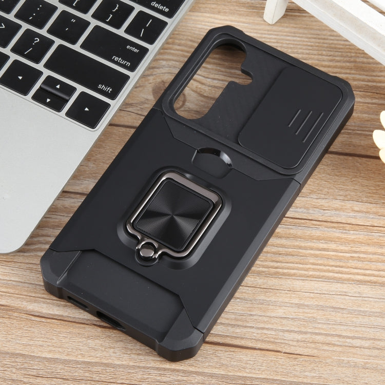 For Samsung Galaxy S24+ 5G Camera Shield Card Slot PC+TPU Phone Case(Black)