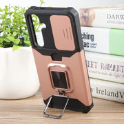 For Samsung Galaxy S24+ 5G Camera Shield Card Slot PC+TPU Phone Case(Rose Gold)