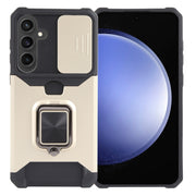 For Samsung Galaxy S24+ 5G Camera Shield Card Slot PC+TPU Phone Case(Gold)