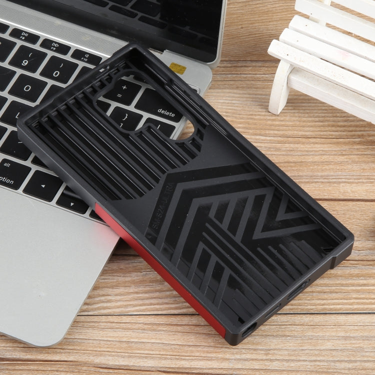 For Samsung Galaxy S24 Ultra 5G Camera Shield Card Slot PC+TPU Phone Case(Red)