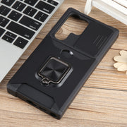 For Samsung Galaxy S24 Ultra 5G Camera Shield Card Slot PC+TPU Phone Case(Black)