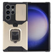 For Samsung Galaxy S24 Ultra 5G Camera Shield Card Slot PC+TPU Phone Case(Gold) - Galaxy S24 Ultra 5G Cases by PMC TechLife | Online Shopping South Africa | PMC TechLife