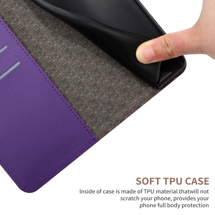 For iPhone 16 Pro Max Rhombic Grid Texture Leather Phone Case(Purple)