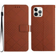 For iPhone 16 Pro Rhombic Grid Texture Leather Phone Case(Brown) - free shipping - PMC TechLife - Order now!