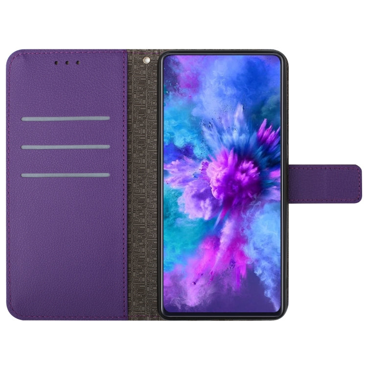 For iPhone 16 Rhombic Grid Texture Leather Phone Case(Purple)