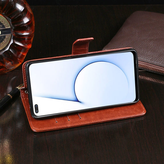 For OPPO Realme X3 idewei Crazy Horse Texture Horizontal Flip Leather Case with Holder & Card Slots & Wallet(Red)
