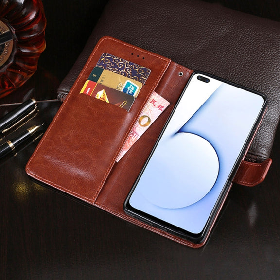 For OPPO Realme X3 idewei Crazy Horse Texture Horizontal Flip Leather Case with Holder & Card Slots & Wallet(Red)