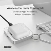 For iPhone / AirPods / iWatch Series 3 in 1 Portable Wireless Charger(Silver)