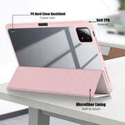 For Xiaomi Pad 6S Pro 12.4 Acrylic 3-Fold Solid Color Smart Leather Tablet Case(Pink)