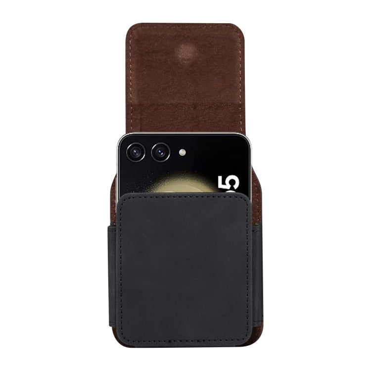 Skin Feel Leather Texture Waist Hanging Phone Case(Black)