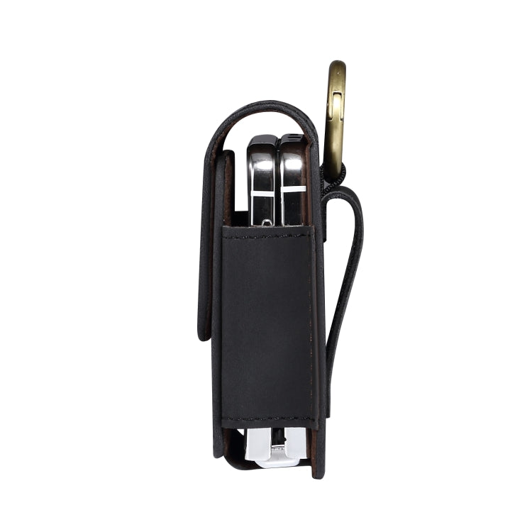 Skin Feel Leather Texture Waist Hanging Phone Case(Black)