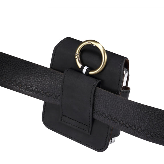 Skin Feel Leather Texture Waist Hanging Phone Case(Black)