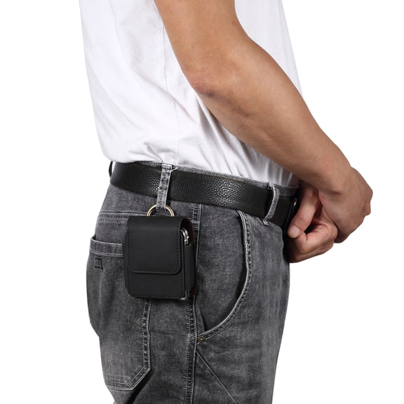 Skin Feel Leather Texture Waist Hanging Phone Case(Black)