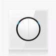 86mm Round LED Tempered Glass Switch Panel, White Round Glass, Style:Two Open Dual Control -  by PMC TechLife | Online Shopping South Africa | PMC TechLife | Buy Now Pay Later Mobicred
