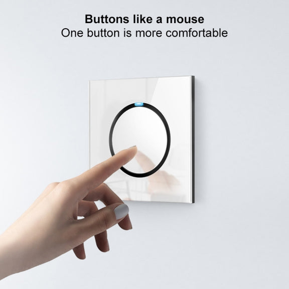 86mm Round LED Tempered Glass Switch Panel, White Round Glass, Style:Three Billing Control