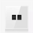 86mm Round LED Tempered Glass Switch Panel, White Round Glass, Style:Telephone-Computer Socket - Switch by PMC TechLife | Online Shopping South Africa | PMC TechLife | Buy Now Pay Later Mobicred