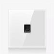 86mm Round LED Tempered Glass Switch Panel, White Round Glass, Style:Computer Socket -  by PMC TechLife | Online Shopping South Africa | PMC TechLife | Buy Now Pay Later Mobicred