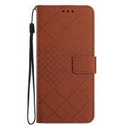 For Honor X9b Rhombic Grid Texture Leather Phone Case(Brown)