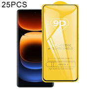 For vivo iQOO 12 25pcs 9D Full Glue Screen Tempered Glass Film