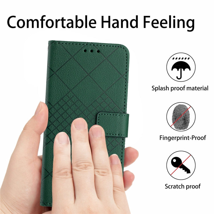 For Google Pixel 9 Pro Rhombic Grid Texture Leather Phone Case(Green)