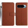 For Google Pixel 9 Pro Rhombic Grid Texture Leather Phone Case(Brown) - Google Cases by PMC TechLife | Online Shopping South Africa | PMC TechLife | Buy Now Pay Later Mobicred