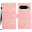 For Google Pixel 9 Pro Rhombic Grid Texture Leather Phone Case(Pink) - Google Cases by PMC TechLife | Online Shopping South Africa | PMC TechLife | Buy Now Pay Later Mobicred