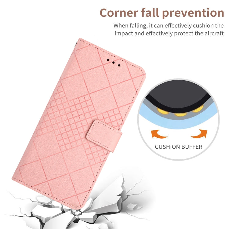 For Google Pixel 9 Pro Rhombic Grid Texture Leather Phone Case(Pink)