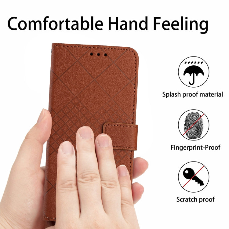 For Google Pixel 9 Rhombic Grid Texture Leather Phone Case(Brown)