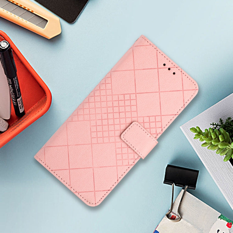 For Google Pixel 9 Rhombic Grid Texture Leather Phone Case(Pink)