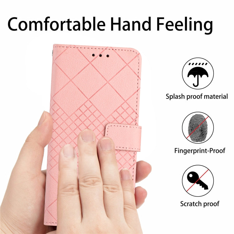 For Google Pixel 9 Rhombic Grid Texture Leather Phone Case(Pink)