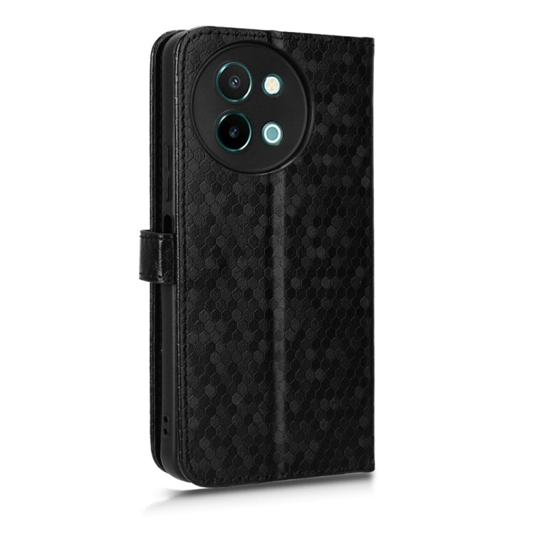 For vivo Y38 5G / Y200i Honeycomb Dot Texture Leather Phone Case(Black)