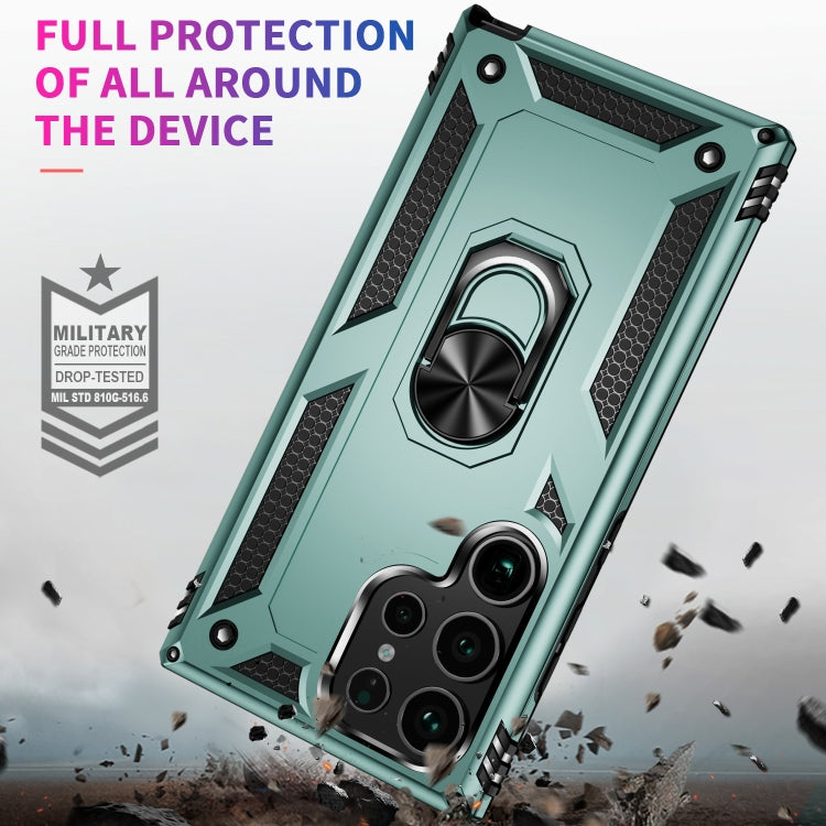 For Samsung Galaxy S24 Ultra 5G Shockproof TPU + PC Phone Case(Dark Green)