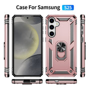 For Samsung Galaxy S25 5G Shockproof TPU + PC Phone Case(Rose Gold)