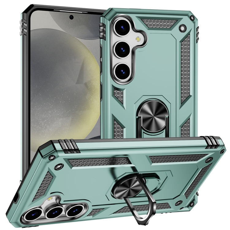 For Samsung Galaxy S25+ 5G Shockproof TPU + PC Phone Case(Dark Green)