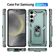 For Samsung Galaxy S25+ 5G Shockproof TPU + PC Phone Case(Dark Green)