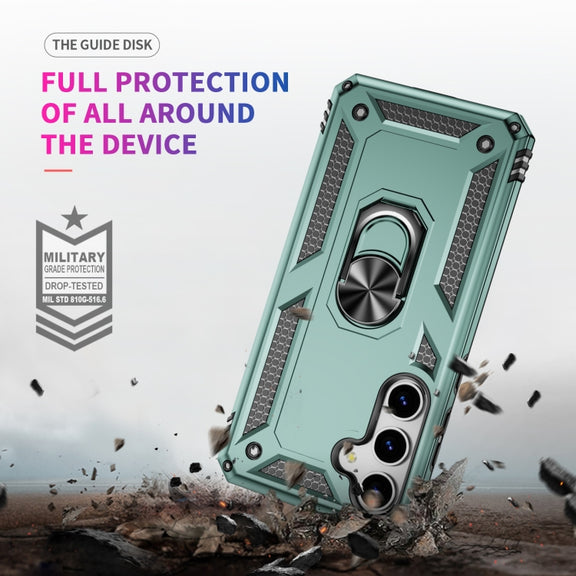 For Samsung Galaxy S25+ 5G Shockproof TPU + PC Phone Case(Dark Green)