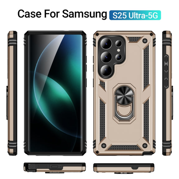For Samsung Galaxy S25 Ultra 5G Shockproof TPU + PC Phone Case(Gold)