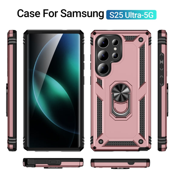 For Samsung Galaxy S25 Ultra 5G Shockproof TPU + PC Phone Case(Rose Gold)