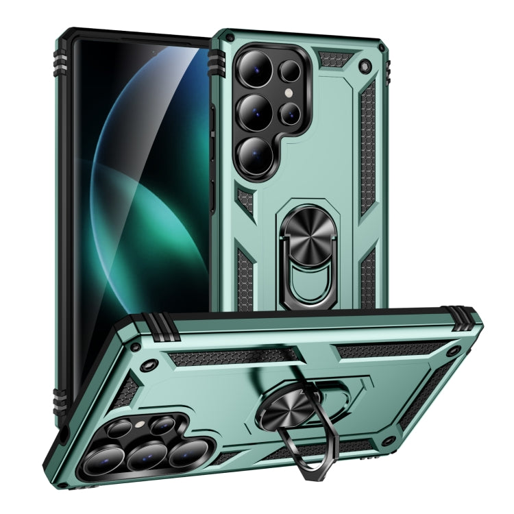 For Samsung Galaxy S25 Ultra 5G Shockproof TPU + PC Phone Case(Dark Green)