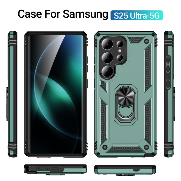 For Samsung Galaxy S25 Ultra 5G Shockproof TPU + PC Phone Case(Dark Green)