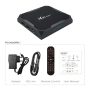 X96 max+ 4K Smart TV Box, Android 9.0, Amlogic S905X3 Quad-Core Cortex-A55,4GB+64GB, Support LAN, AV, 2.4G/5G WiFi, USBx2,TF Card, AU Plug