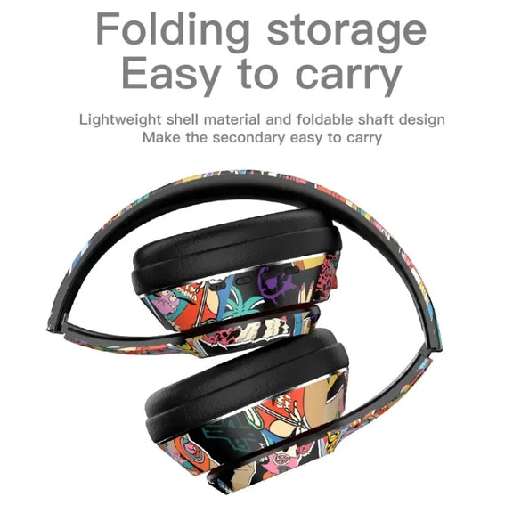 L750 3 in 1 RGB Graffiti Pattern Wireless Gaming Noise Reduction Headset(Black)