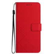 For Motorola Moto G Play 5G 2024 Rhombic Grid Texture Leather Phone Case(Red)