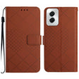 For Motorola Moto G Power 5G 2024 Rhombic Grid Texture Leather Phone Case(Brown) - Motorola Cases by PMC Jewellery | Online Shopping South Africa | PMC Jewellery | Buy Now Pay Later Mobicred