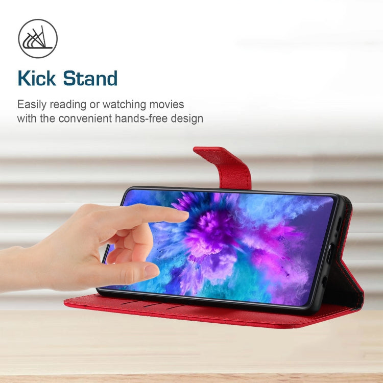 For Motorola Moto G Stylus 5G 2024 Rhombic Grid Texture Leather Phone Case(Red)