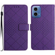 For Motorola Edge 5G 2024 Rhombic Grid Texture Leather Phone Case(Purple) - Motorola Cases by PMC Jewellery | Online Shopping South Africa | PMC Jewellery | Buy Now Pay Later Mobicred
